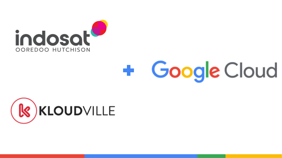 Indosat Ooredoo Hutchison、Kloudville 和 Google Cloud 徽标